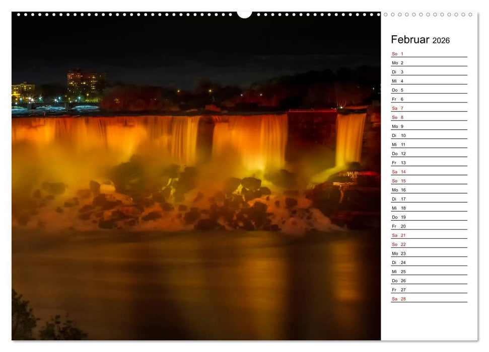 NIAGARAFÄLLE Idyllische Impressionen bei Tag und Nacht (CALVENDO Premium Wandkalender 2026)