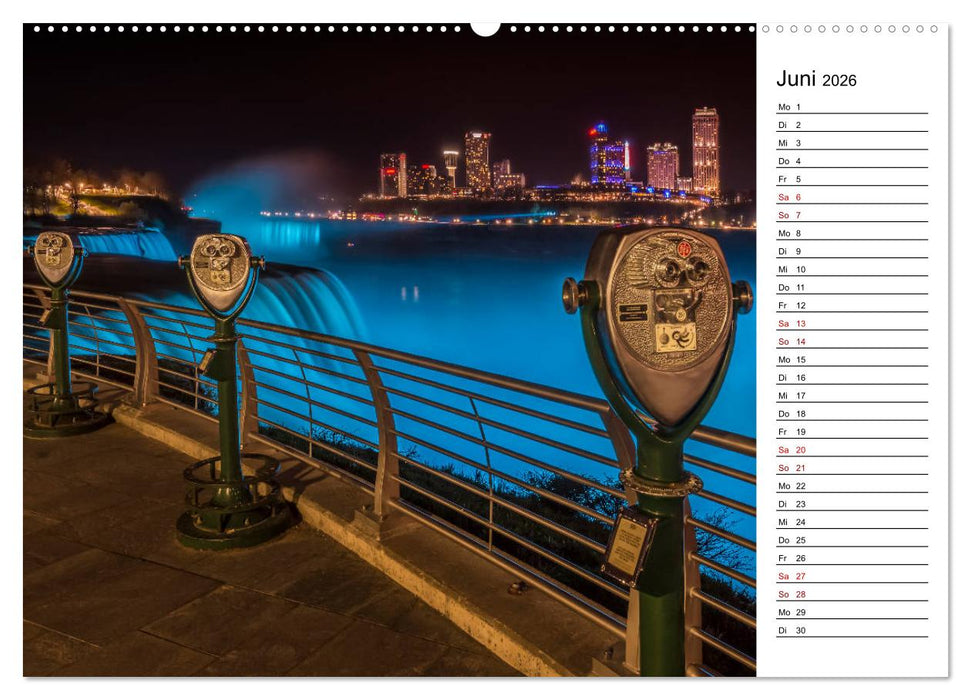 NIAGARAFÄLLE Idyllische Impressionen bei Tag und Nacht (CALVENDO Premium Wandkalender 2026)