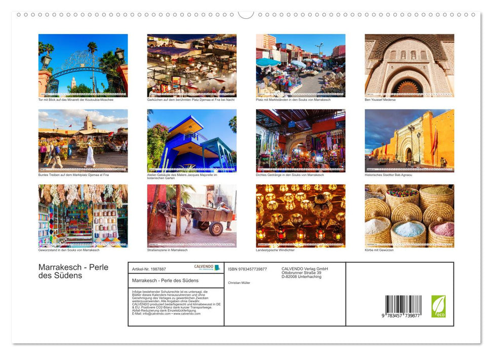 Marrakesch - Perle des Südens (CALVENDO Premium Wandkalender 2026)