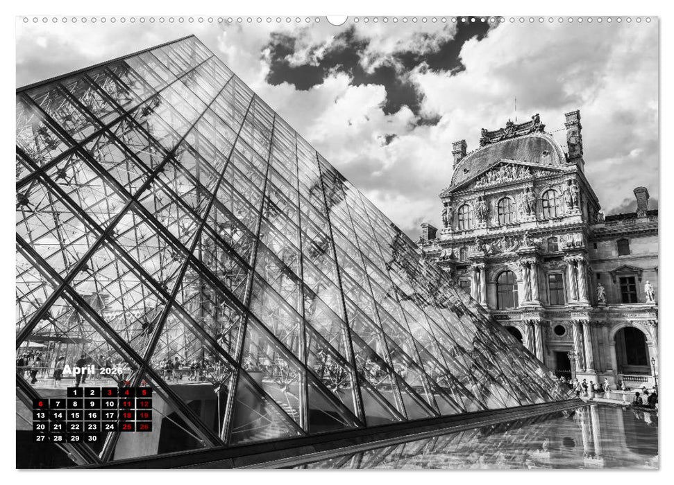 Paris-Impressionen in Schwarz-Weiß (CALVENDO Premium Wandkalender 2026)