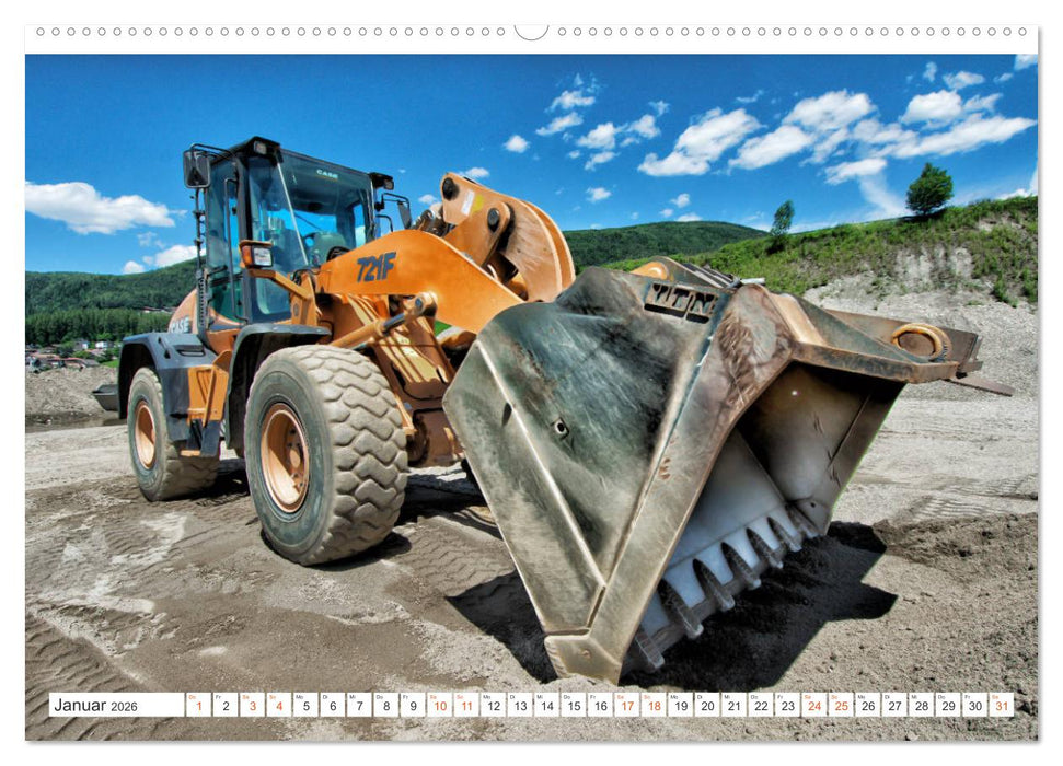 Baumaschinen - Maschinen auf der Baustelle (CALVENDO Premium Wandkalender 2026)