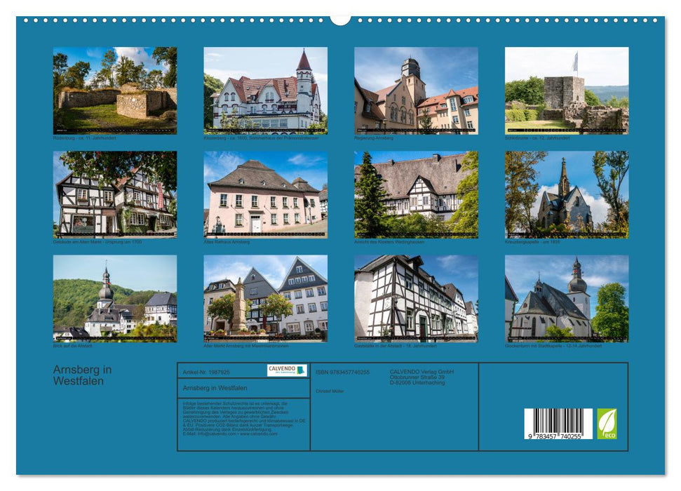 Arnsberg in Westfalen (CALVENDO Premium Wandkalender 2026)