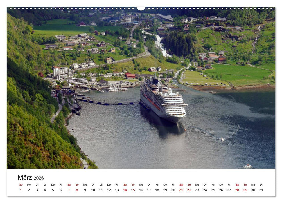 Norwegens Hafenstädte - Alesund - Honningsvag - Geiranger - Bergen (CALVENDO Premium Wandkalender 2026)