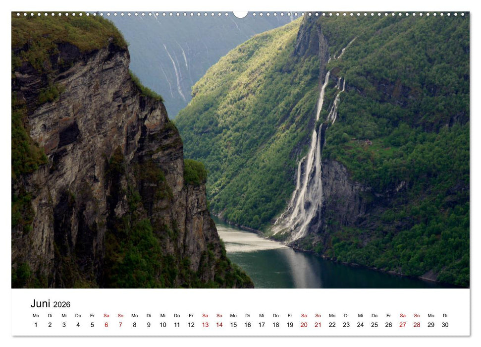 Norwegens Hafenstädte - Alesund - Honningsvag - Geiranger - Bergen (CALVENDO Premium Wandkalender 2026)