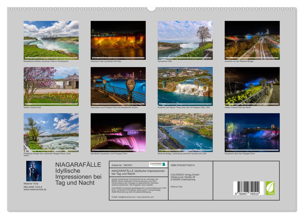 NIAGARAFÄLLE Idyllische Impressionen bei Tag und Nacht (CALVENDO Premium Wandkalender 2026)