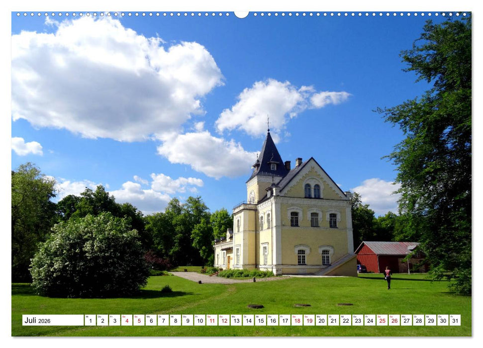 Perlen des Baltikums - Herrenhäuser in Estland und Lettland (CALVENDO Premium Wandkalender 2026)