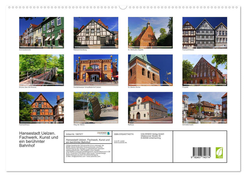 Hansestadt Uelzen. Fachwerk, Kunst und ein berühmter Bahnhof (CALVENDO Premium Wandkalender 2026)