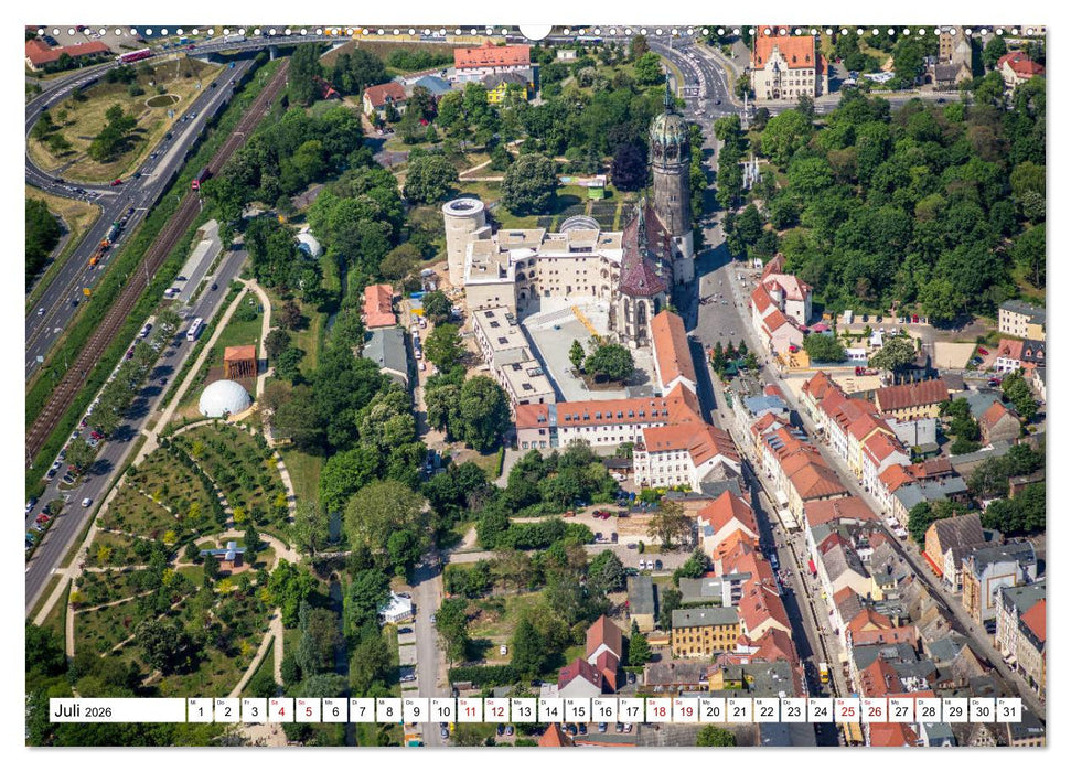 Lutherstadt Wittenberg - Stadt der Reformation aus der Vogelperspektive (CALVENDO Premium Wandkalender 2026)