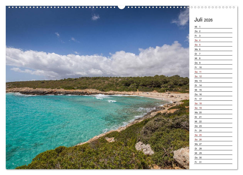 Mallorca - Strände im Südosten (CALVENDO Premium Wandkalender 2026)