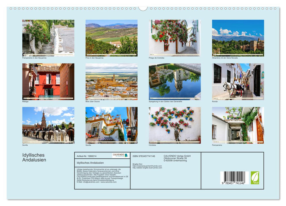 Idyllisches Andalusien (CALVENDO Premium Wandkalender 2026)