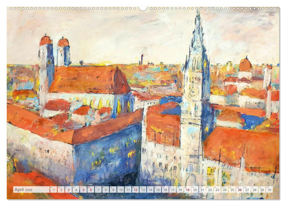 Oberbayern in Farbe - Gemalte Bilder vom Alpenrand (CALVENDO Premium Wandkalender 2026)