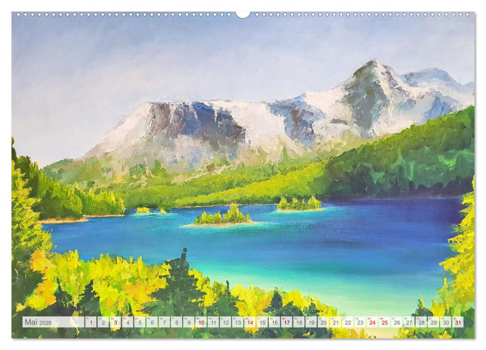 Oberbayern in Farbe - Gemalte Bilder vom Alpenrand (CALVENDO Premium Wandkalender 2026)