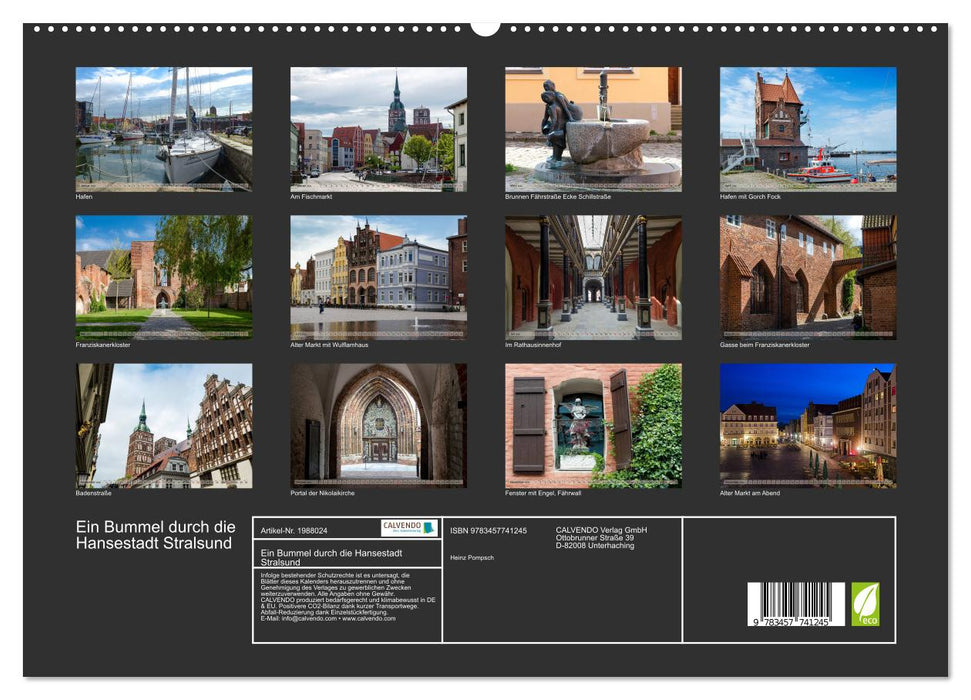 Ein Bummel durch die Hansestadt Stralsund (CALVENDO Premium Wandkalender 2026)