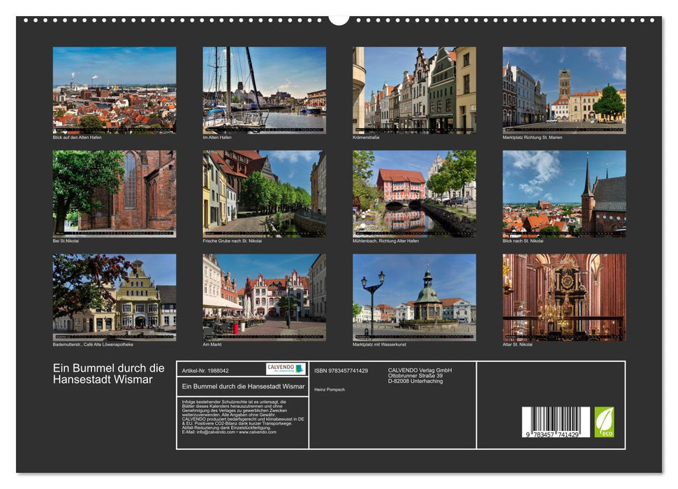Ein Bummel durch die Hansestadt Wismar (CALVENDO Premium Wandkalender 2026)