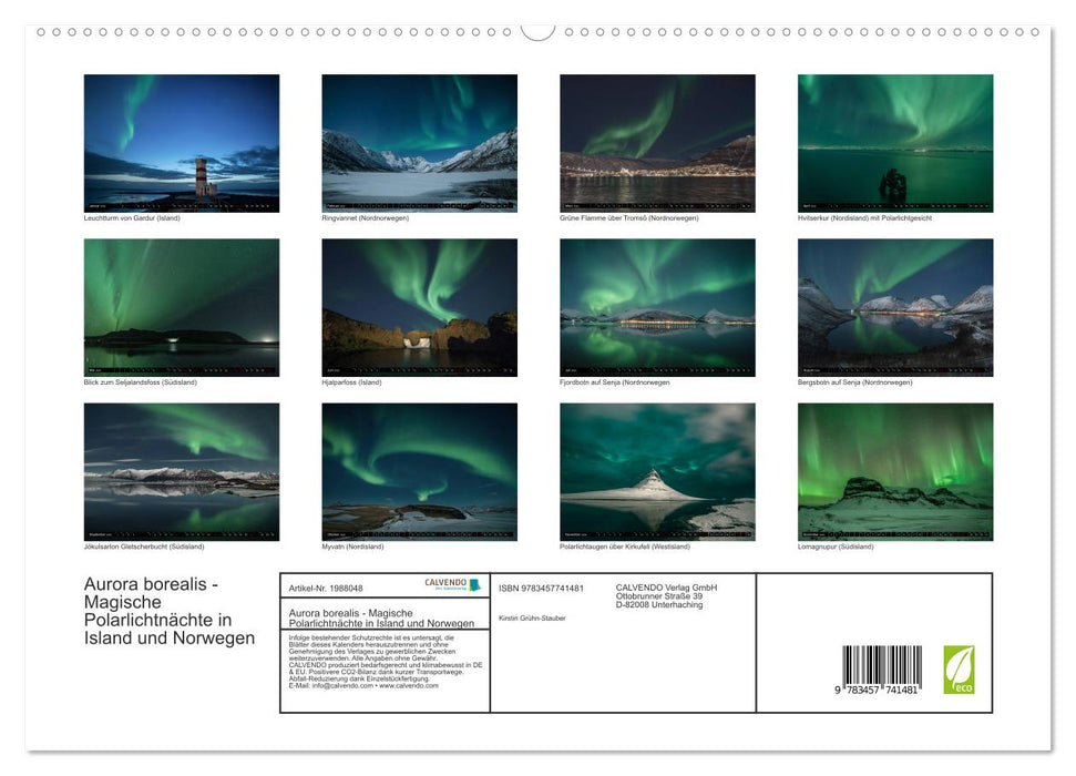 Aurora borealis - Magische Polarlichtnächte in Island und Norwegen (CALVENDO Premium Wandkalender 2026)