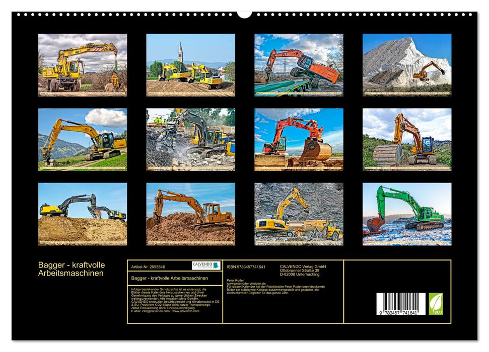 Bagger - kraftvolle Arbeitsmaschinen (CALVENDO Premium Wandkalender 2026)