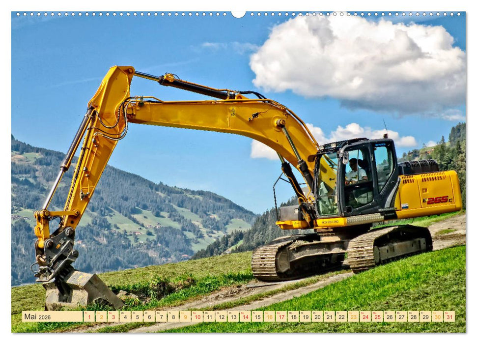 Bagger - kraftvolle Arbeitsmaschinen (CALVENDO Premium Wandkalender 2026)