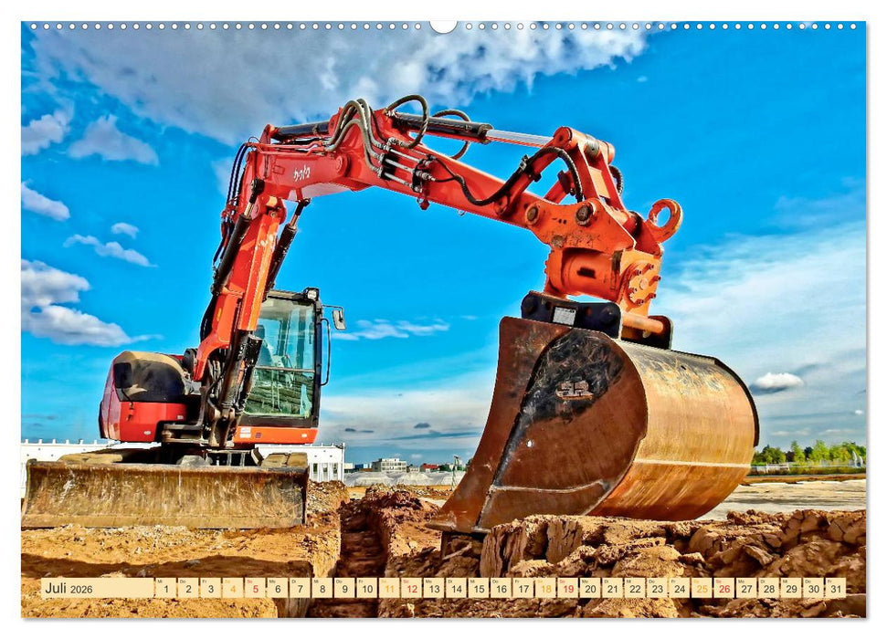 Bagger - kraftvolle Arbeitsmaschinen (CALVENDO Premium Wandkalender 2026)