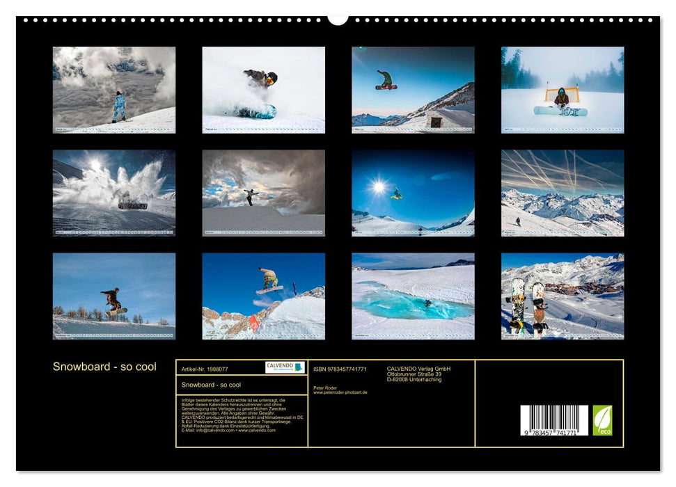 Snowboard - so cool (CALVENDO Premium Wandkalender 2026)