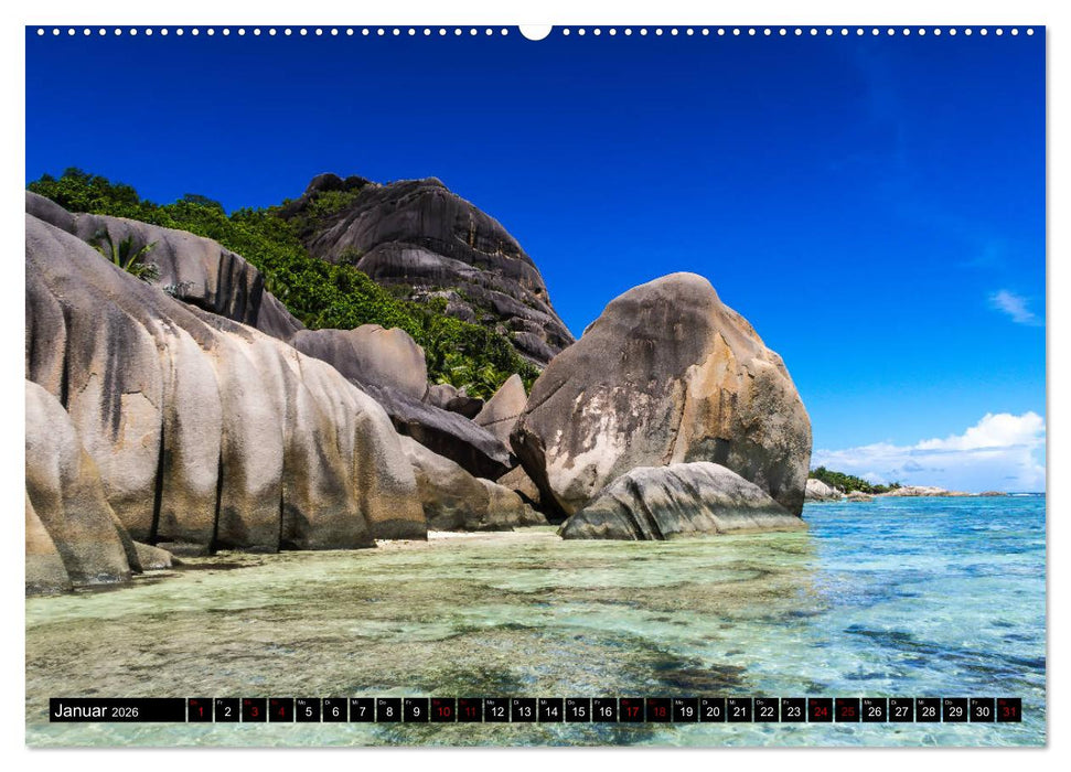 Trauminseln Seychellen (CALVENDO Premium Wandkalender 2026)