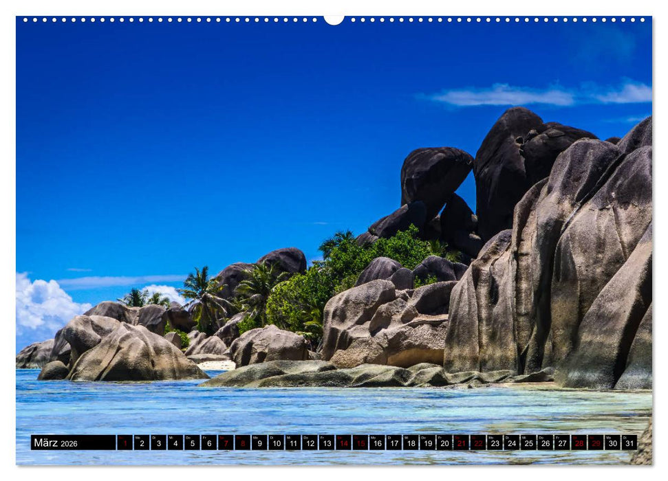 Trauminseln Seychellen (CALVENDO Premium Wandkalender 2026)