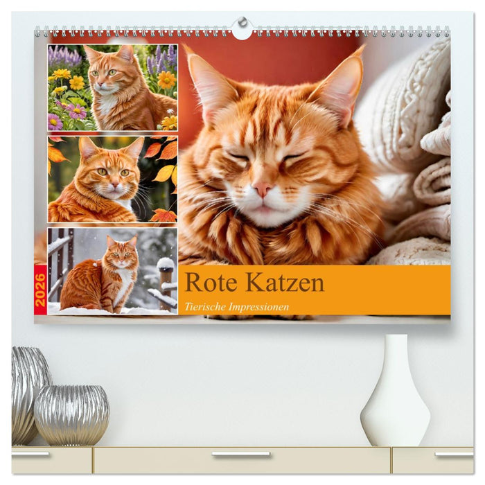 Rote Katzen (CALVENDO Premium Wandkalender 2026)