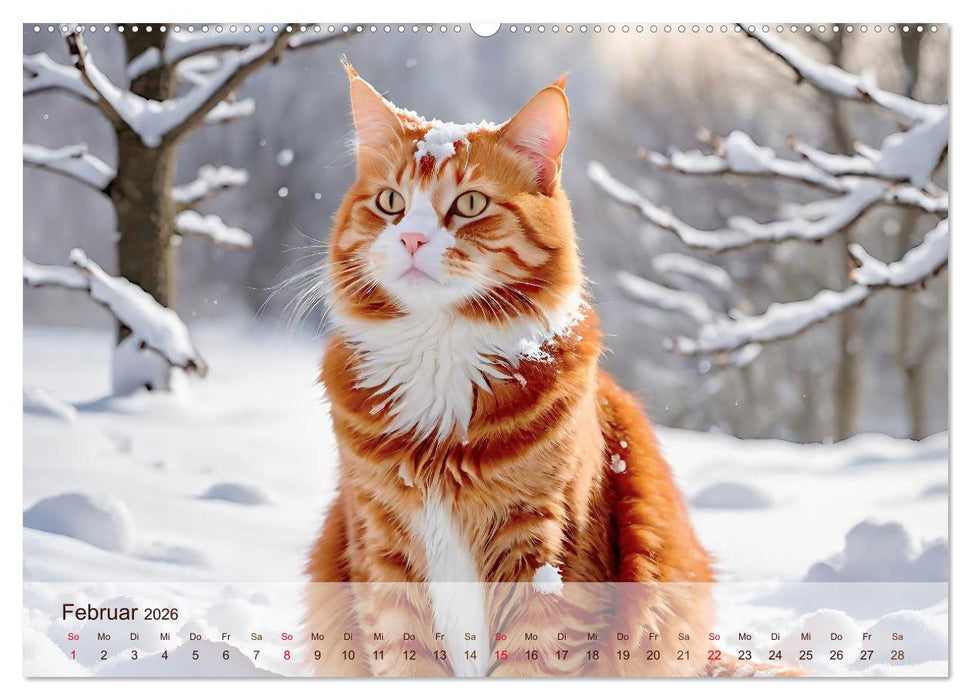 Rote Katzen (CALVENDO Premium Wandkalender 2026)
