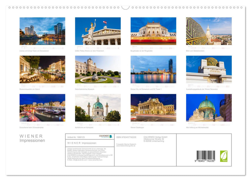 W I E N E R Impressionen (CALVENDO Premium Wandkalender 2026)