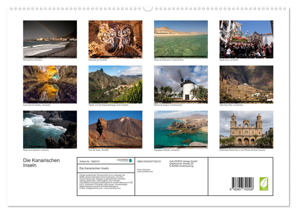 Die Kanarischen Inseln (CALVENDO Premium Wandkalender 2026)