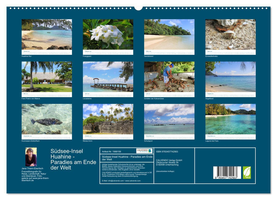 Südsee-Insel Huahine - Paradies am Ende der Welt (CALVENDO Premium Wandkalender 2026)