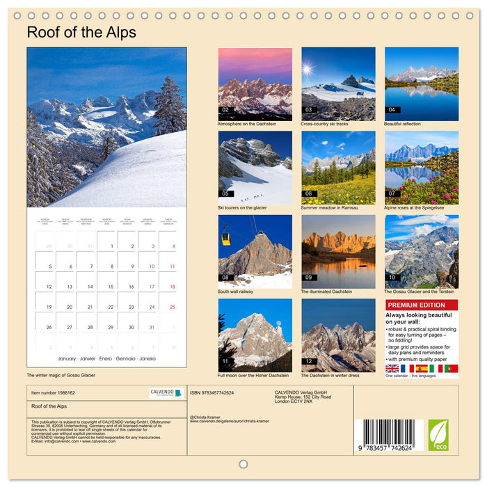 Roof of the Alps (CALVENDO Monthly Calendar 2026)