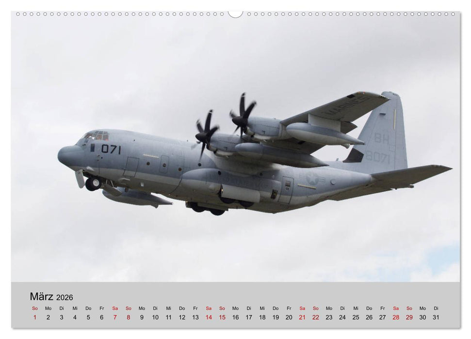 Transportflugzeug C-130 Hercules (CALVENDO Premium Wandkalender 2026)