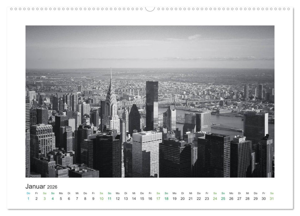 New York in schwarz weiss (CALVENDO Premium Wandkalender 2026)