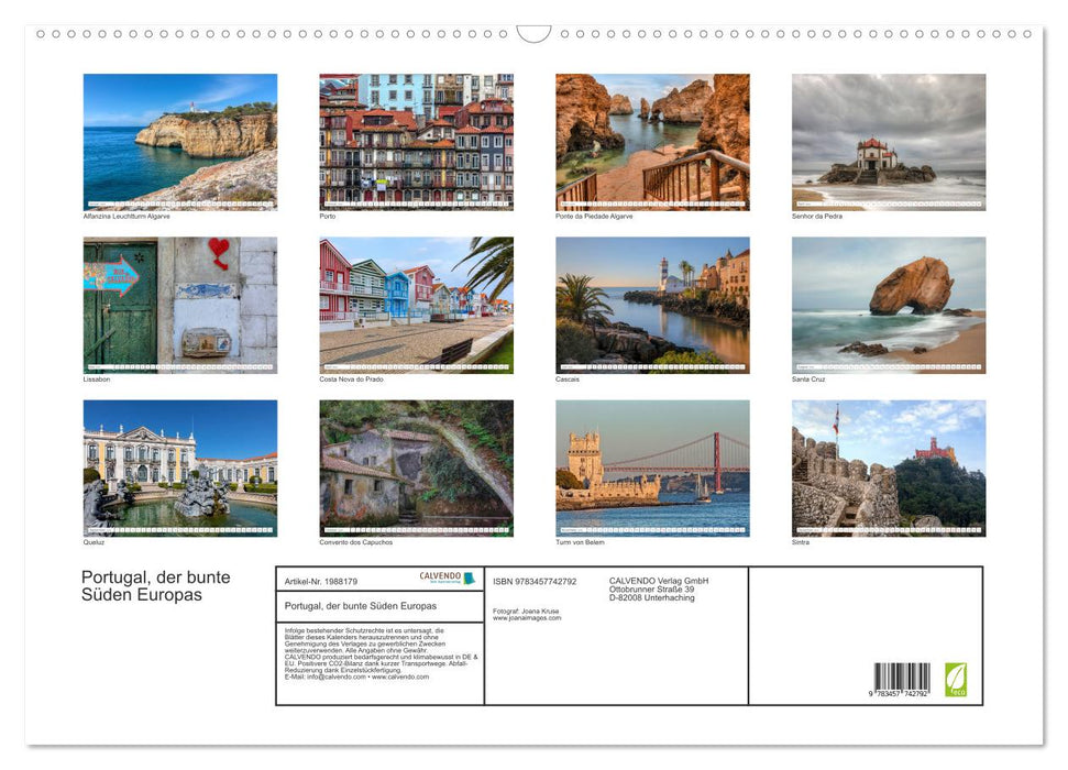 Portugal, der bunte Süden Europas (CALVENDO Wandkalender 2026)