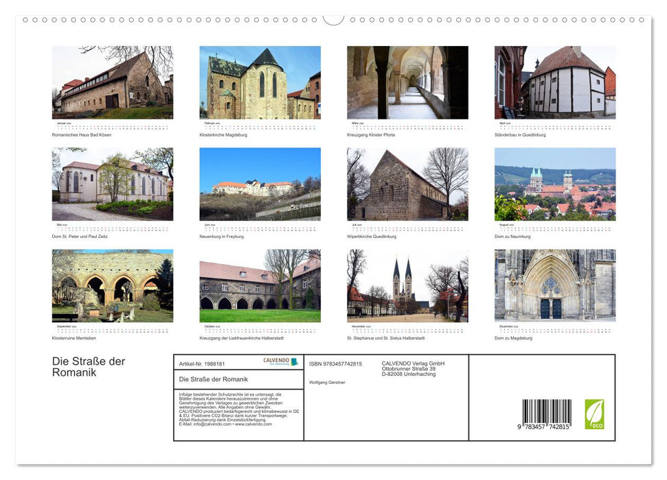 Die Straße der Romanik (CALVENDO Premium Wandkalender 2026)