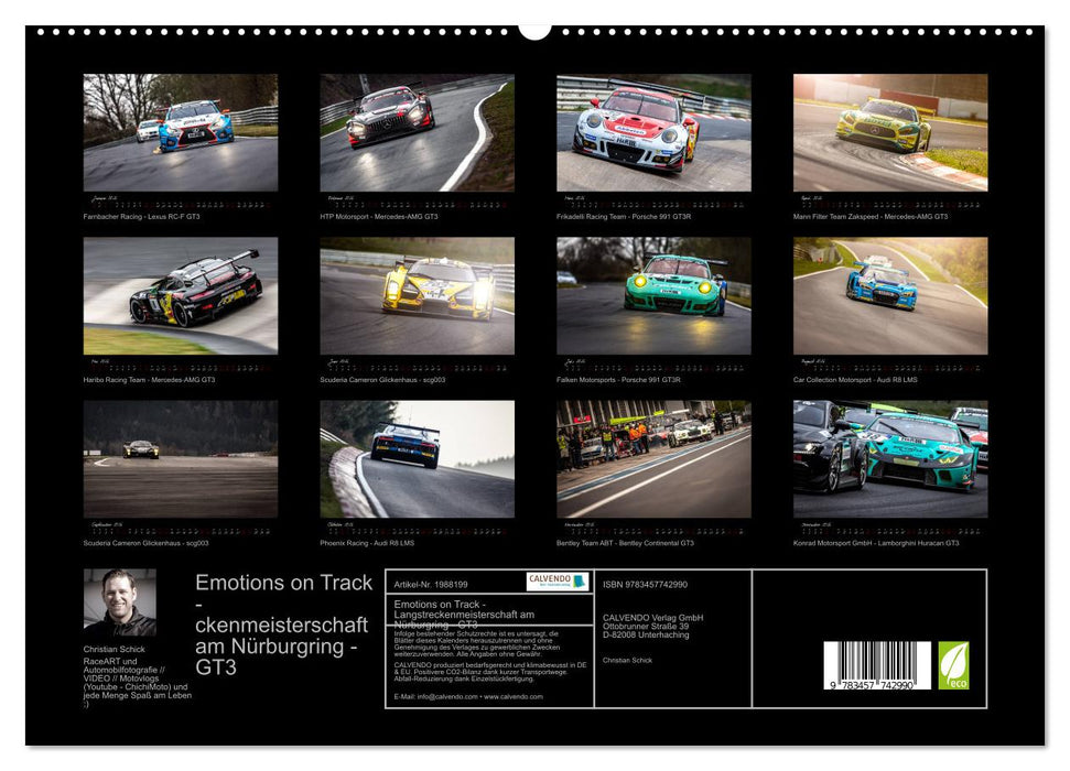 Emotions on Track - Langstreckenmeisterschaft am Nürburgring - GT3 (CALVENDO Premium Wandkalender 2026)