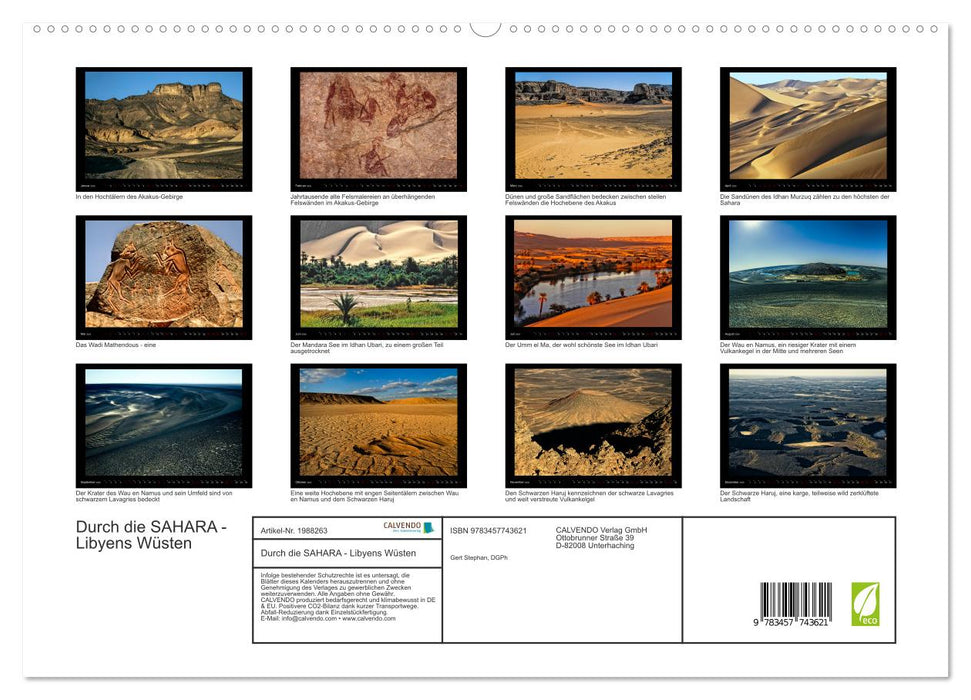 Durch die SAHARA - Libyens Wüsten (CALVENDO Premium Wandkalender 2026)