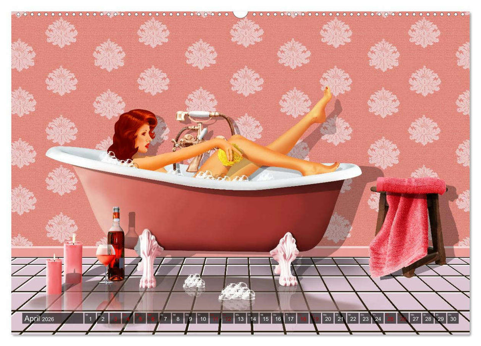 Pin-Up Girls im Retro Style by Mausopardia (CALVENDO Premium Wandkalender 2026)