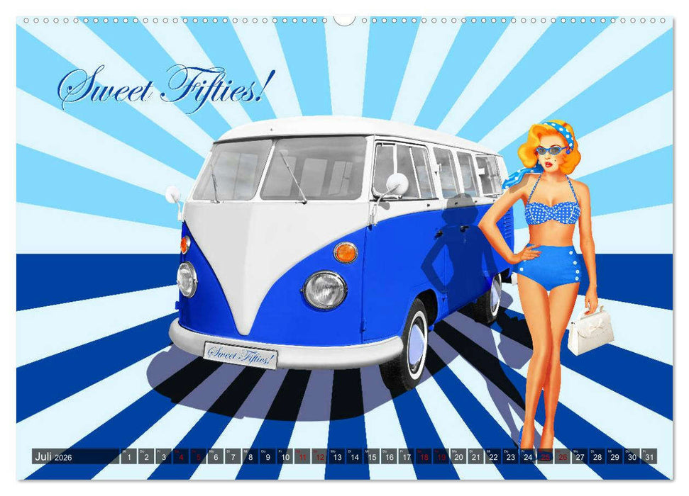 Pin-Up Girls im Retro Style by Mausopardia (CALVENDO Premium Wandkalender 2026)