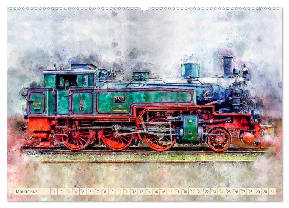 Dampflokomotiven - wunderschöne Dampfloks aus Deutschland und der Welt (CALVENDO Premium Wandkalender 2026)