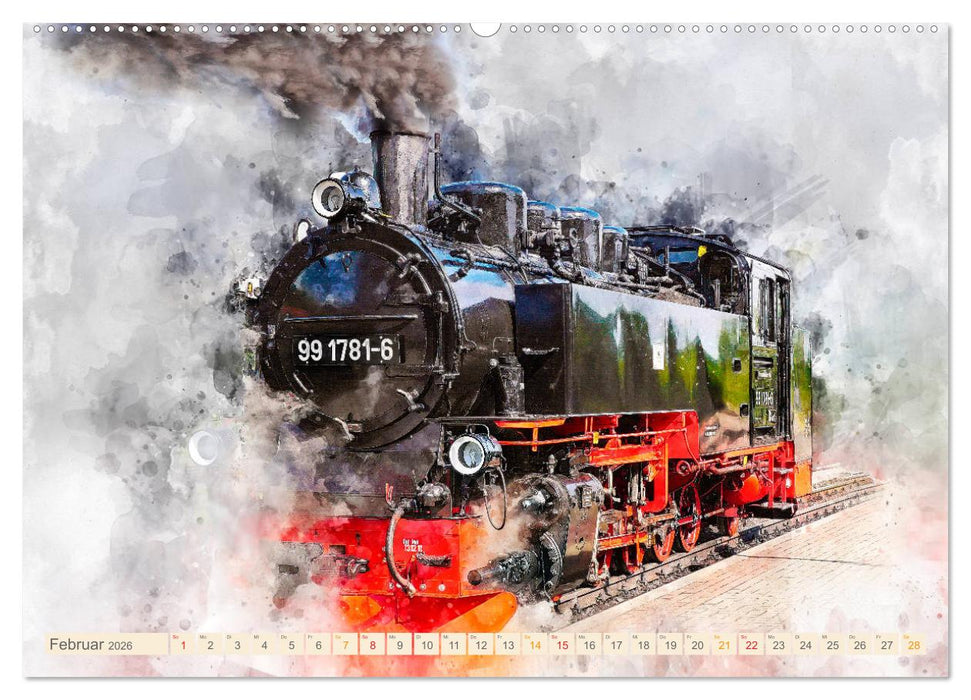 Dampflokomotiven - wunderschöne Dampfloks aus Deutschland und der Welt (CALVENDO Premium Wandkalender 2026)