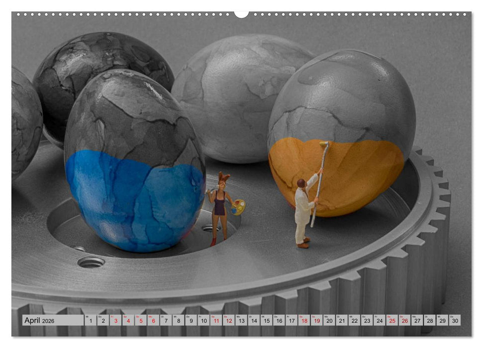 Miniaturwelten - Kleine Leute aus der Nachbarschaft (CALVENDO Premium Wandkalender 2026)