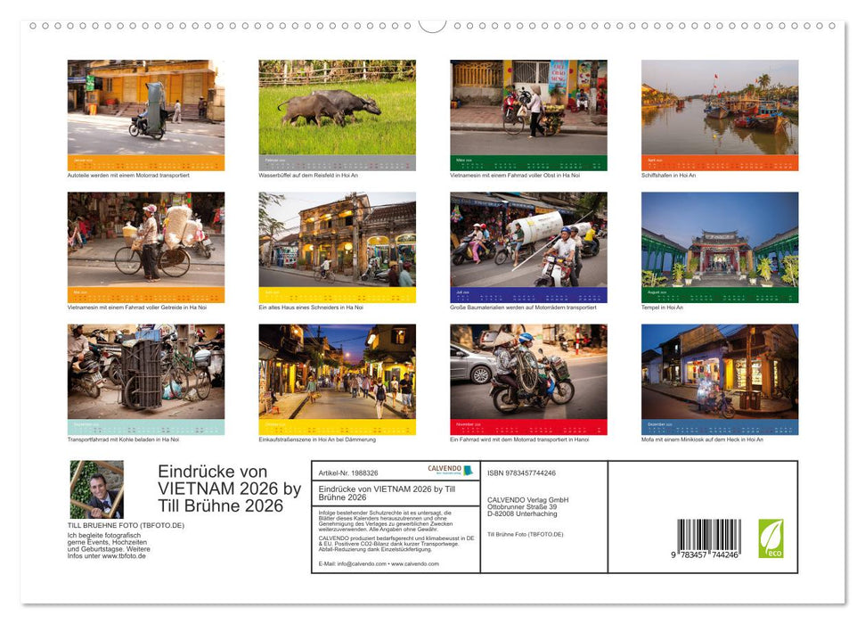 Eindrücke von VIETNAM 2026 by Till Brühne 2026 (CALVENDO Premium Wandkalender 2026)