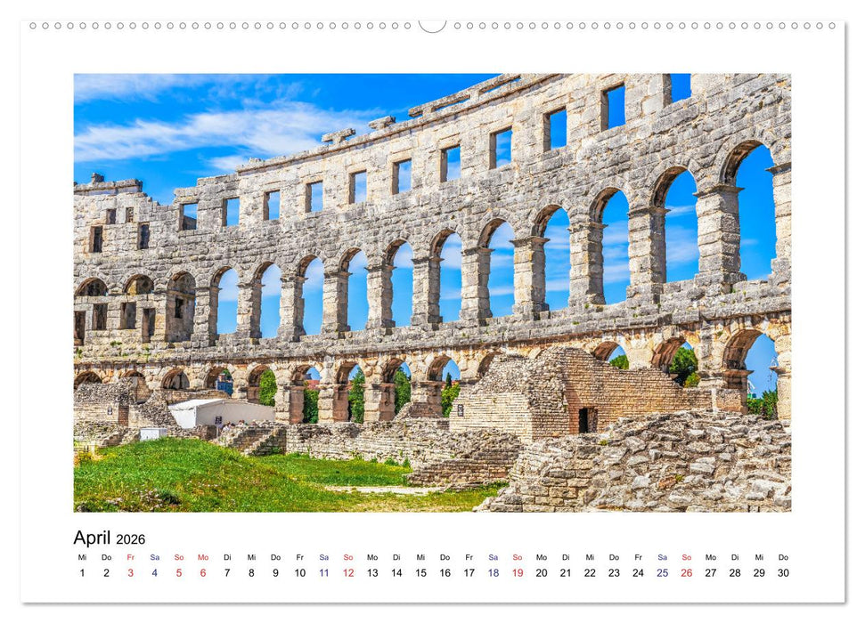 Istrien - Piran • Novigrad • Rovinj • Pula (CALVENDO Wandkalender 2026)