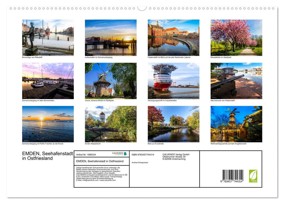 EMDEN, Seehafenstadt in Ostfriesland (CALVENDO Premium Wandkalender 2026)