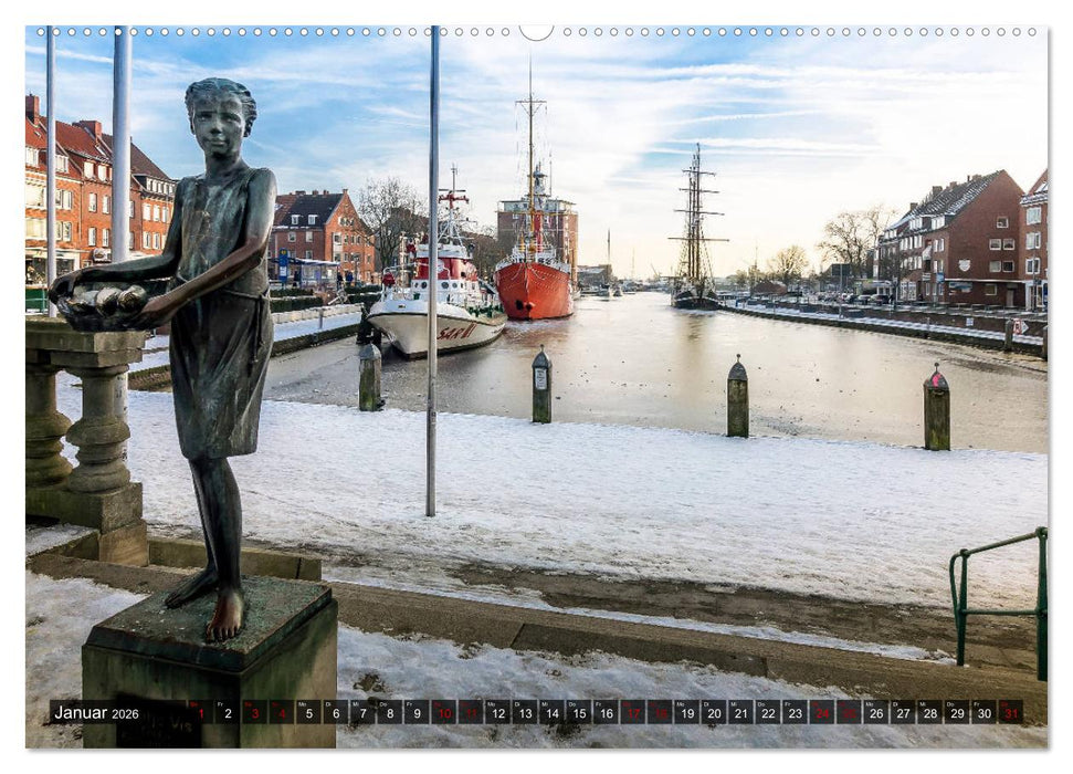 EMDEN, Seehafenstadt in Ostfriesland (CALVENDO Premium Wandkalender 2026)