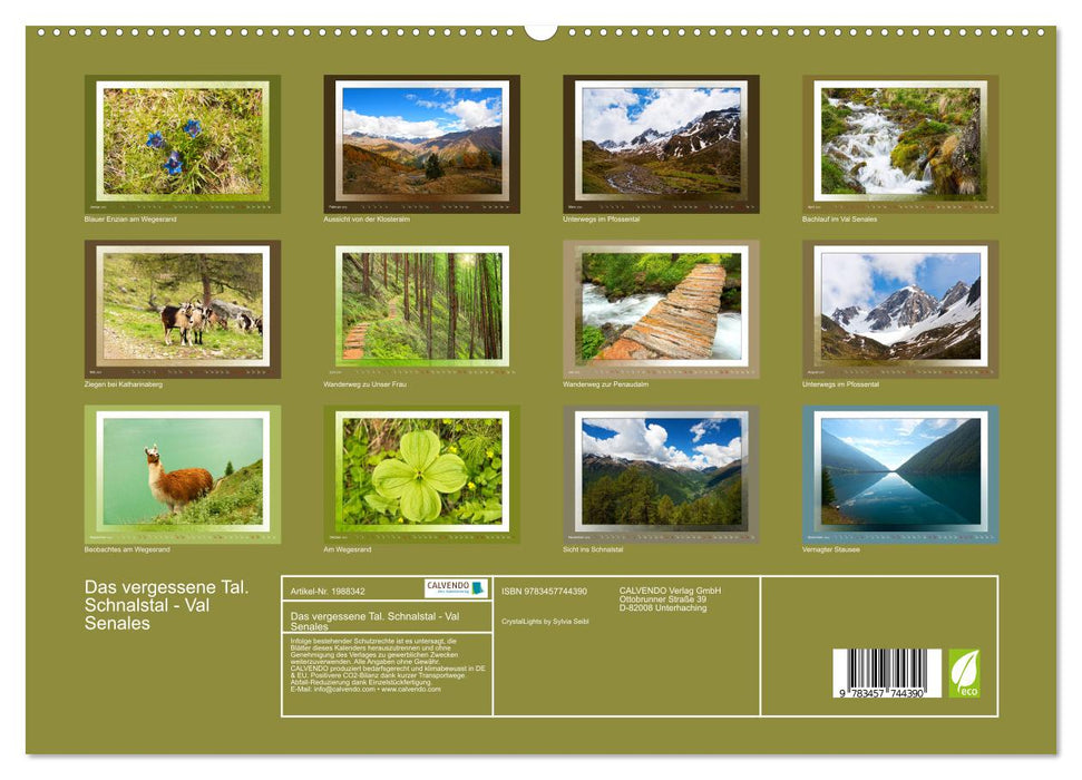 Das vergessene Tal. Schnalstal - Val Senales (CALVENDO Premium Wandkalender 2026)