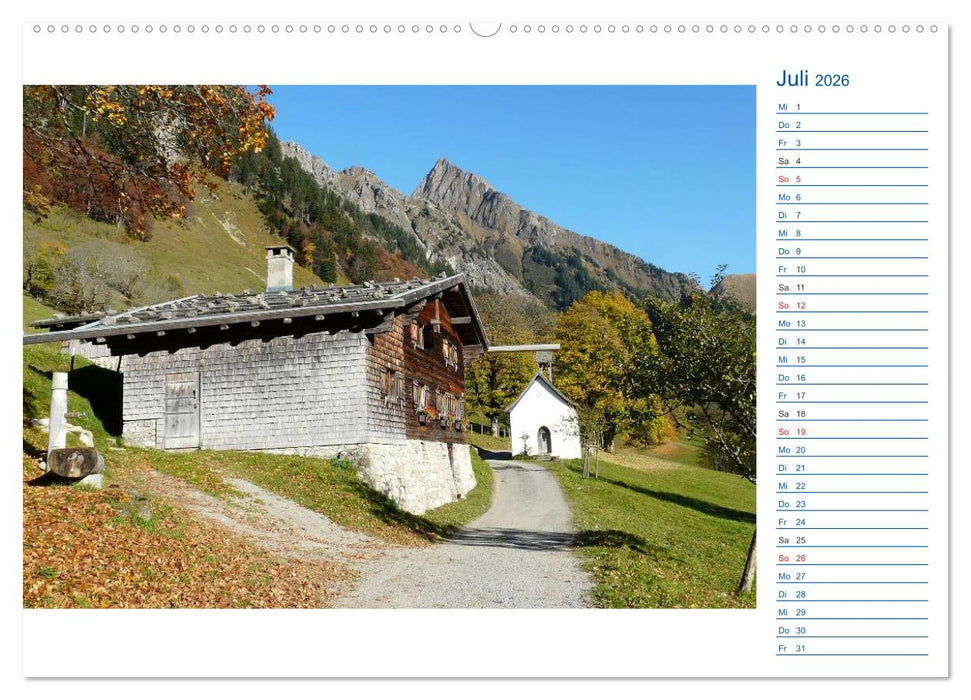 Region Oberstdorf - Kleinwalsertal und Nebelhorn (CALVENDO Premium Wandkalender 2026)