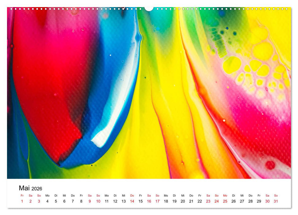 Acrylic Pouring - Faszinierende Farben und Formen (CALVENDO Wandkalender 2026)