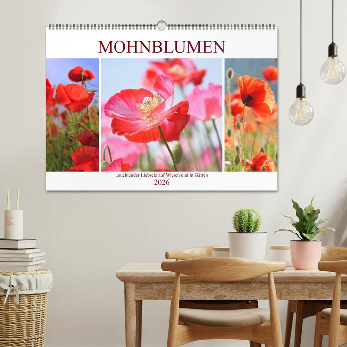 Mohnblumen. Leuchtender Liebreiz auf Wiesen und in Gärten (CALVENDO Wandkalender 2026)
